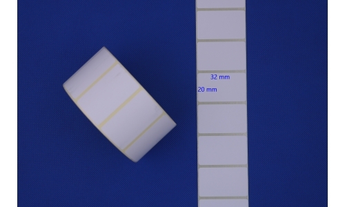 Etykiety termiczne z kodem kreskowym 32x20 mm numeracja zmienna lub stała